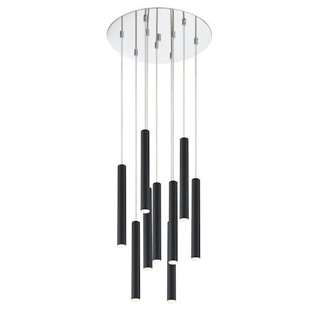 Z-Lite Forest 9 Light Island/Billiard, Chrome & Matte Black 917MP12-MB-LED-9RCH